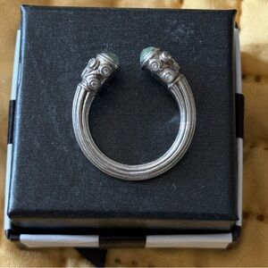 Elegant Silver and Green Adventuring Ring